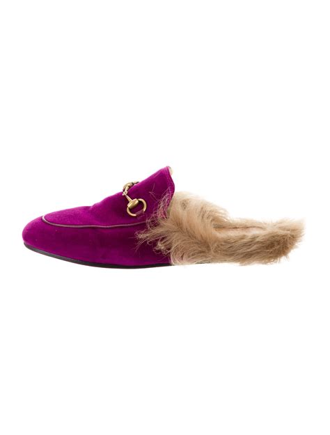 gucci purple mules|gucci velvet mules with fur.